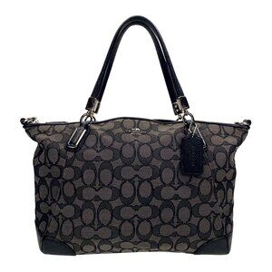 COACH Signature Kelsey Satchel Smoke/Black Crossbody Bag